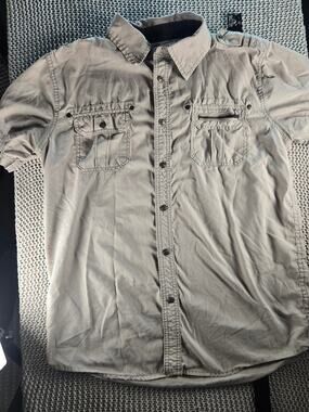 Modern Culture Men's Slate Gray short Sleeve Button-Down Shirt Size Medium